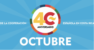 Invitation for an exhibition at the Spanish Cultural Center in San José, Costa Rica, celebrating 40 years of the Spanish Cooperation in Costa Rica.